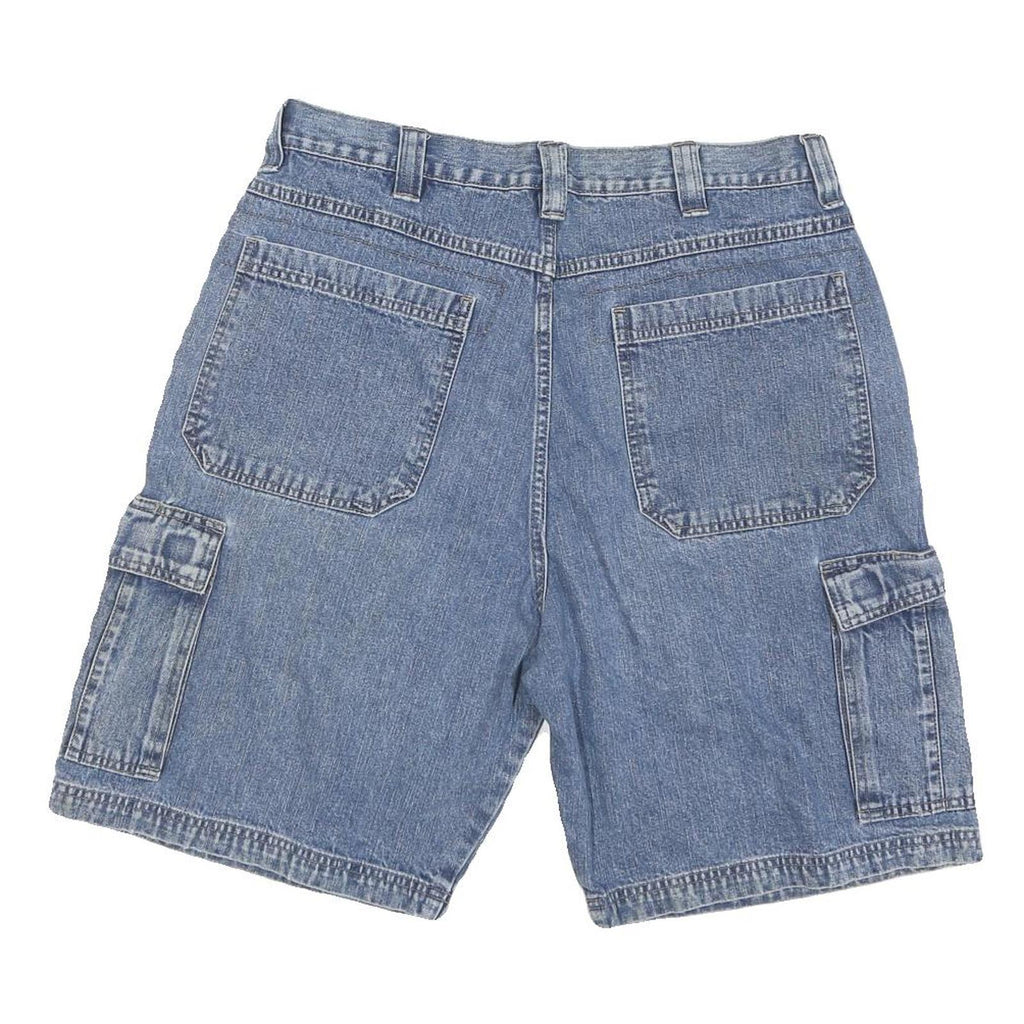 WRANGLER Mens Denim Blue Cargo Shorts L W34 Casual Cotton Blend Workwear