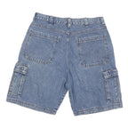 WRANGLER Mens Denim Blue Cargo Shorts L W34 Casual Cotton Blend Workwear