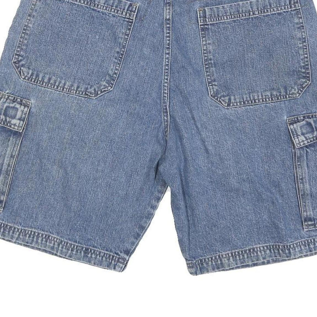 WRANGLER Mens Denim Blue Cargo Shorts L W34 Casual Cotton Blend Workwear
