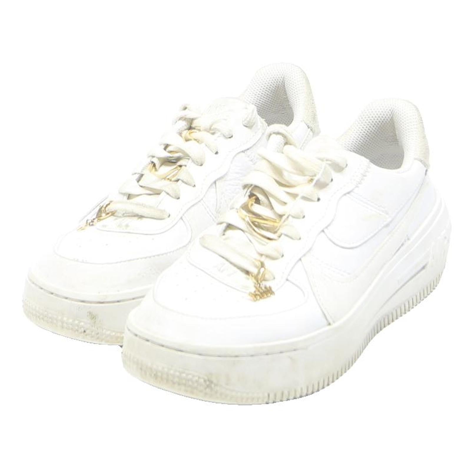 NIKE Air Force 1 Womens Platform Trainers Leather White UK 4.5 Classic