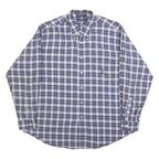 NAUTICA Mens Blue & White Plaid Button Down Collar Cotton Shirt XL Casual Wear
