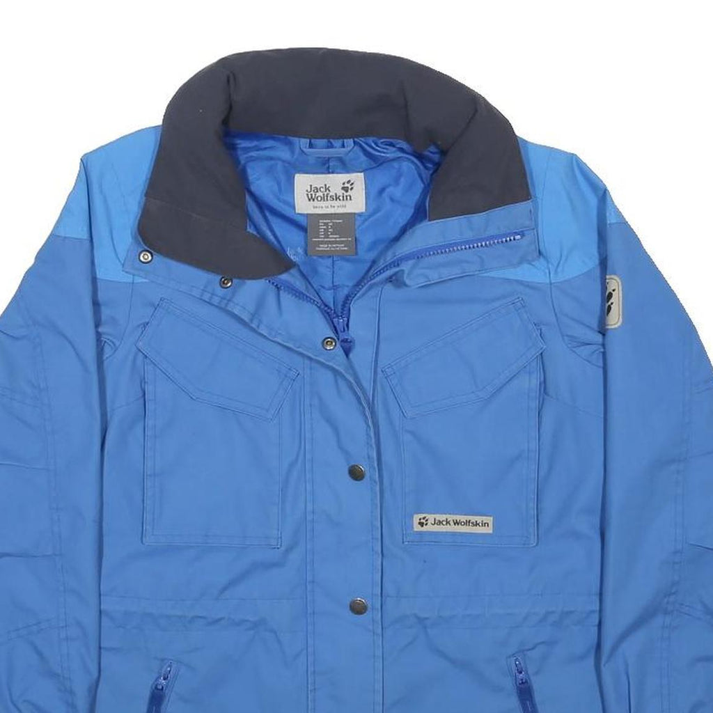 JACK WOLFSKIN Womens Blue Outdoor Jacket XS Polyester Zip Plain Hiking