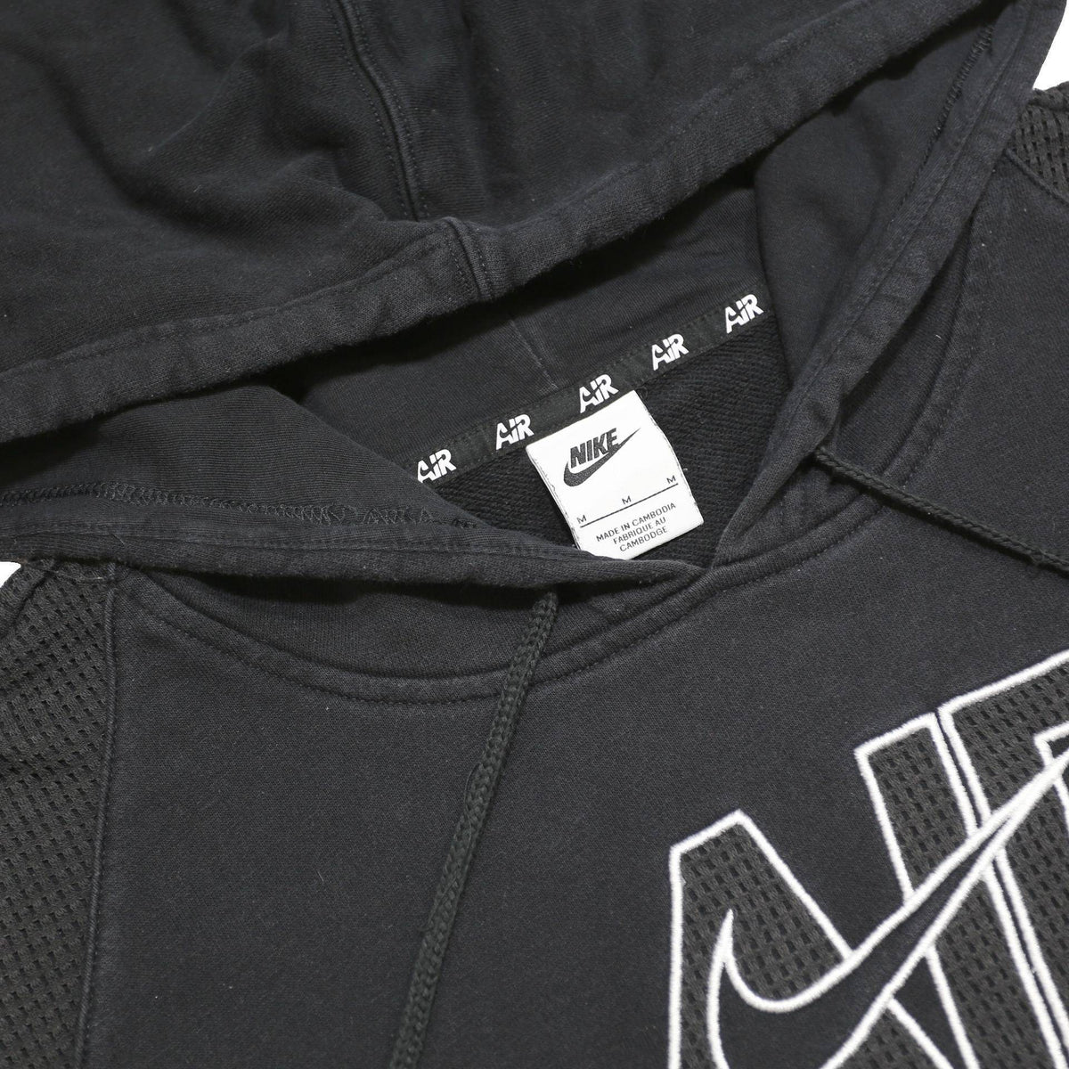 NIKE Womens Black Air Pullover Hoodie M Cotton Blend Casual Sweatshirt