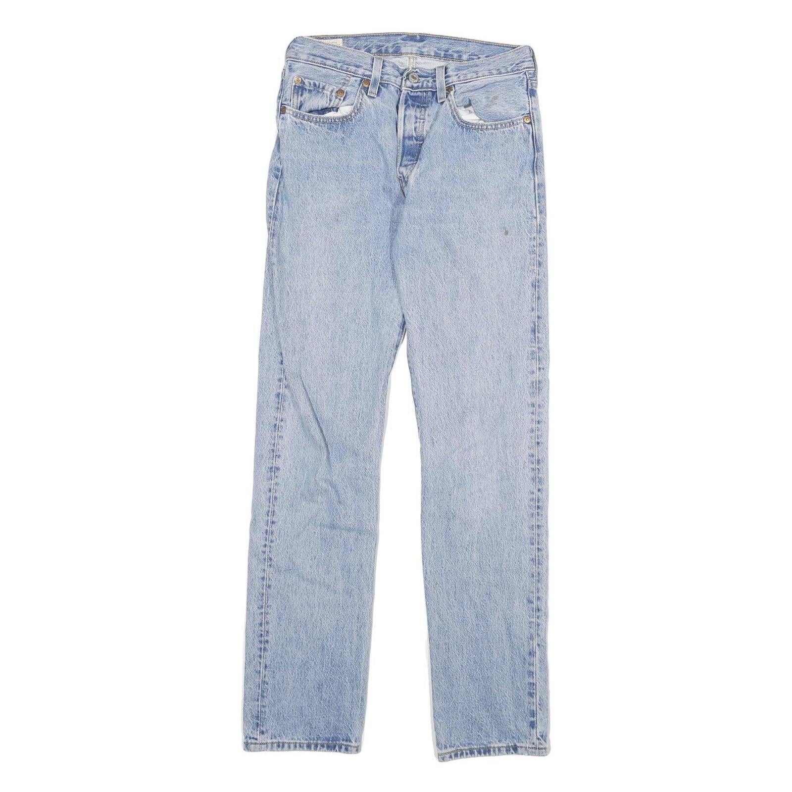 LEVI'S 501 Mens Jeans Blue Regular Straight Denim Light W26 L30 Classic Fit