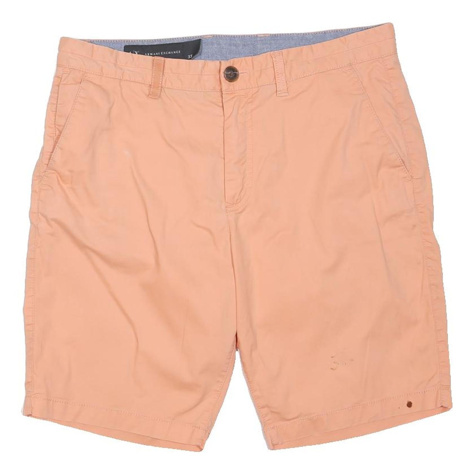 ARMANI EXCHANGE Mens Shorts Peach Casual M W34 Cotton Blend Comfort Fit