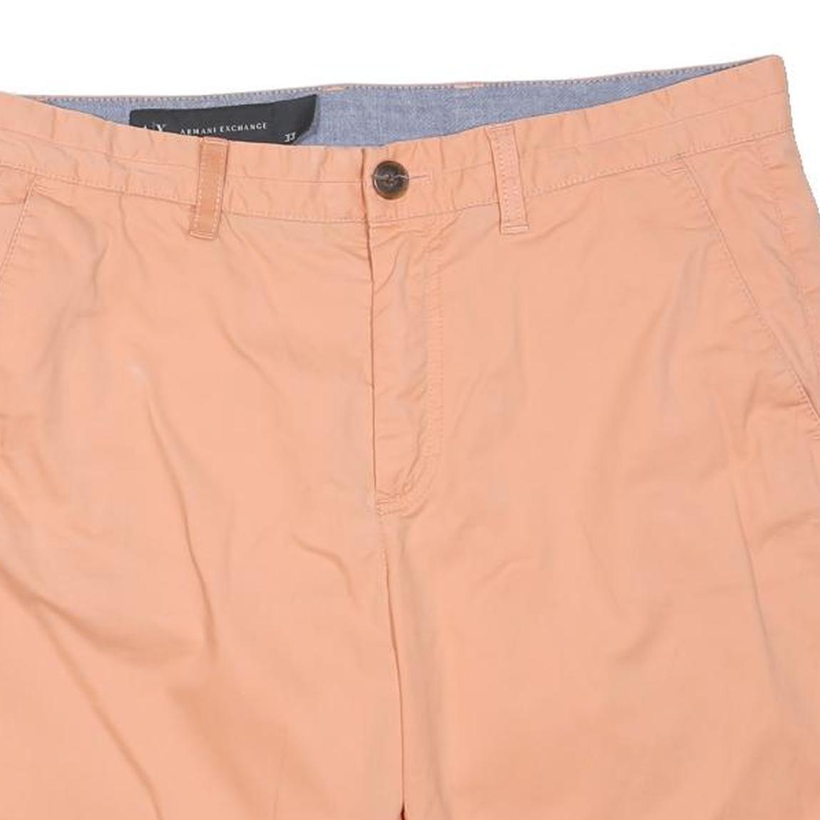 ARMANI EXCHANGE Mens Shorts Peach Casual M W34 Cotton Blend Comfort Fit