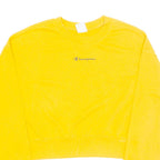 CHAMPION Cropped Womens Sweatshirt Yellow Crew Neck M