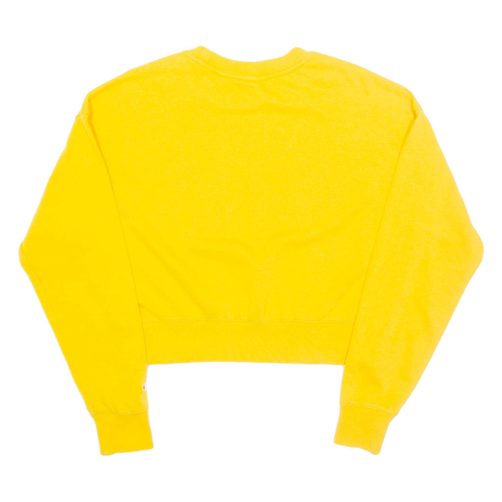 CHAMPION Cropped Womens Sweatshirt Yellow Crew Neck M