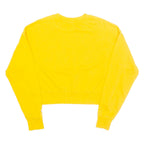 CHAMPION Cropped Womens Sweatshirt Yellow Crew Neck M