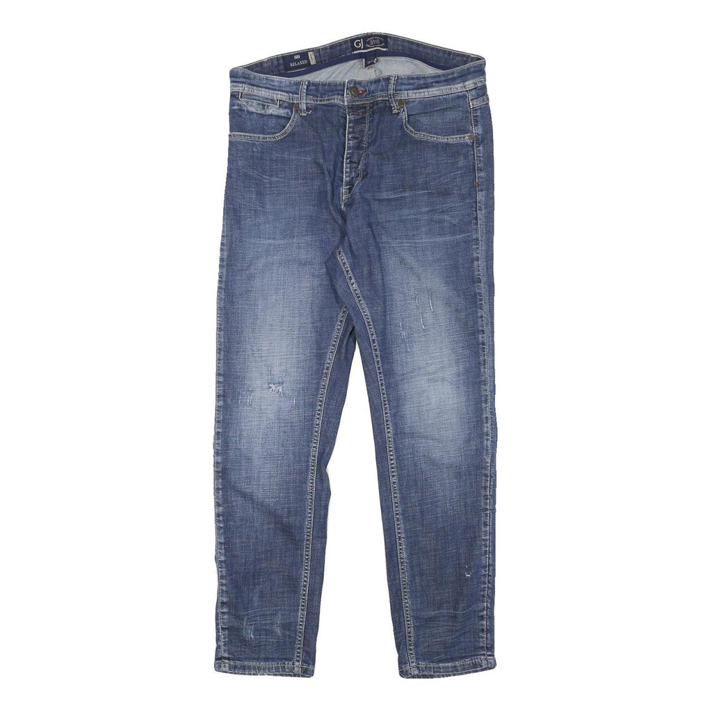 GAUDE JEANS Mens Blue Relaxed Straight Denim Fair W31 L29 Casual Wear