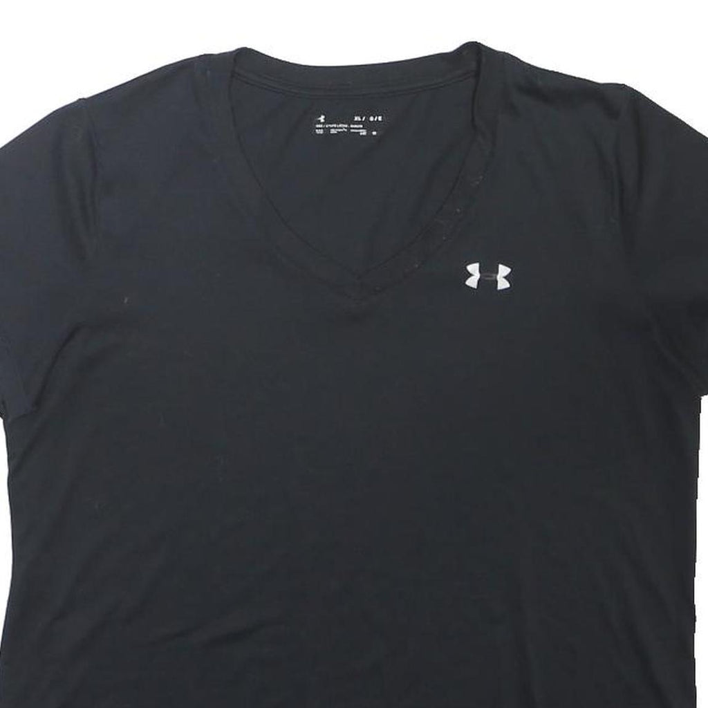 UNDER ARMOUR Womens Black Sports T-Shirt XL Short Sleeve V-Neck Performance