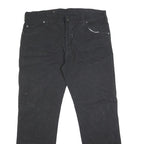 DICKIES Mens Regular Fit Black Cotton Blend Denim Jeans W38 L31 Workwear Zip