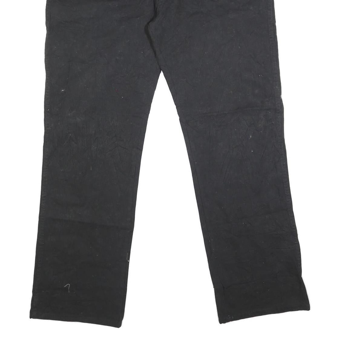 DICKIES Mens Regular Fit Black Cotton Blend Denim Jeans W38 L31 Workwear Zip