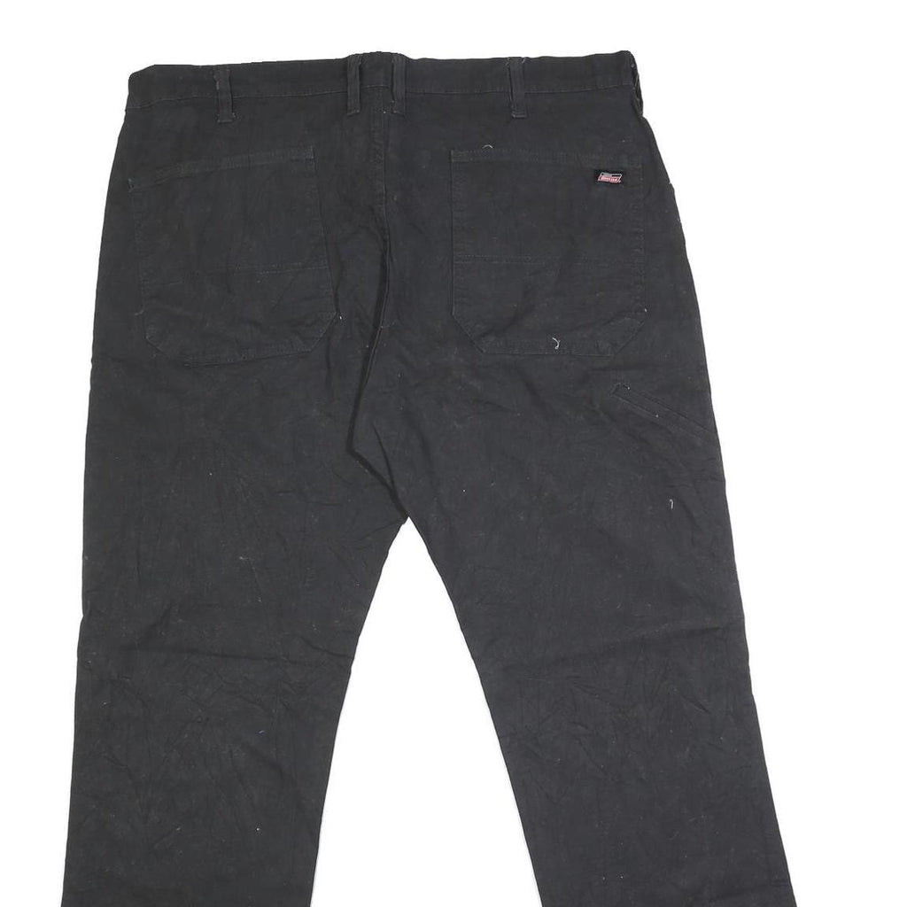 DICKIES Mens Regular Fit Black Cotton Blend Denim Jeans W38 L31 Workwear Zip