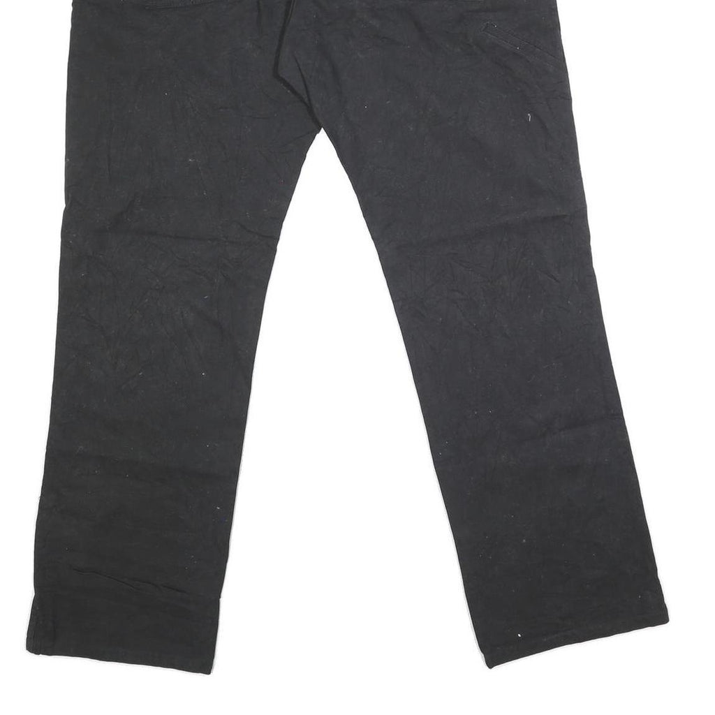 DICKIES Mens Regular Fit Black Cotton Blend Denim Jeans W38 L31 Workwear Zip