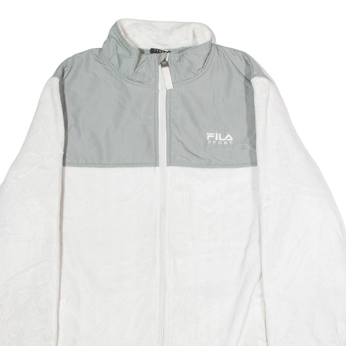 FILA Mens Fleece Jacket White Colourblock M