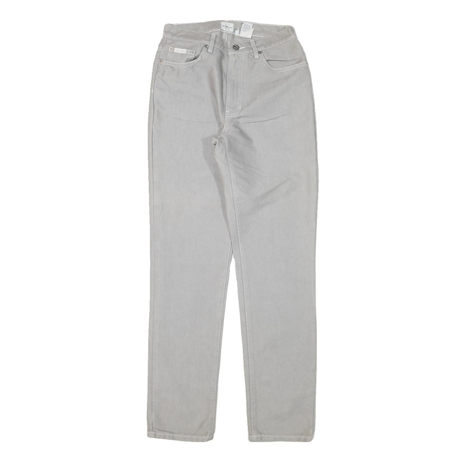 CALVIN KLEIN JEANS Womens Grey Regular Fit Straight Denim Woven W26 L31 Classic