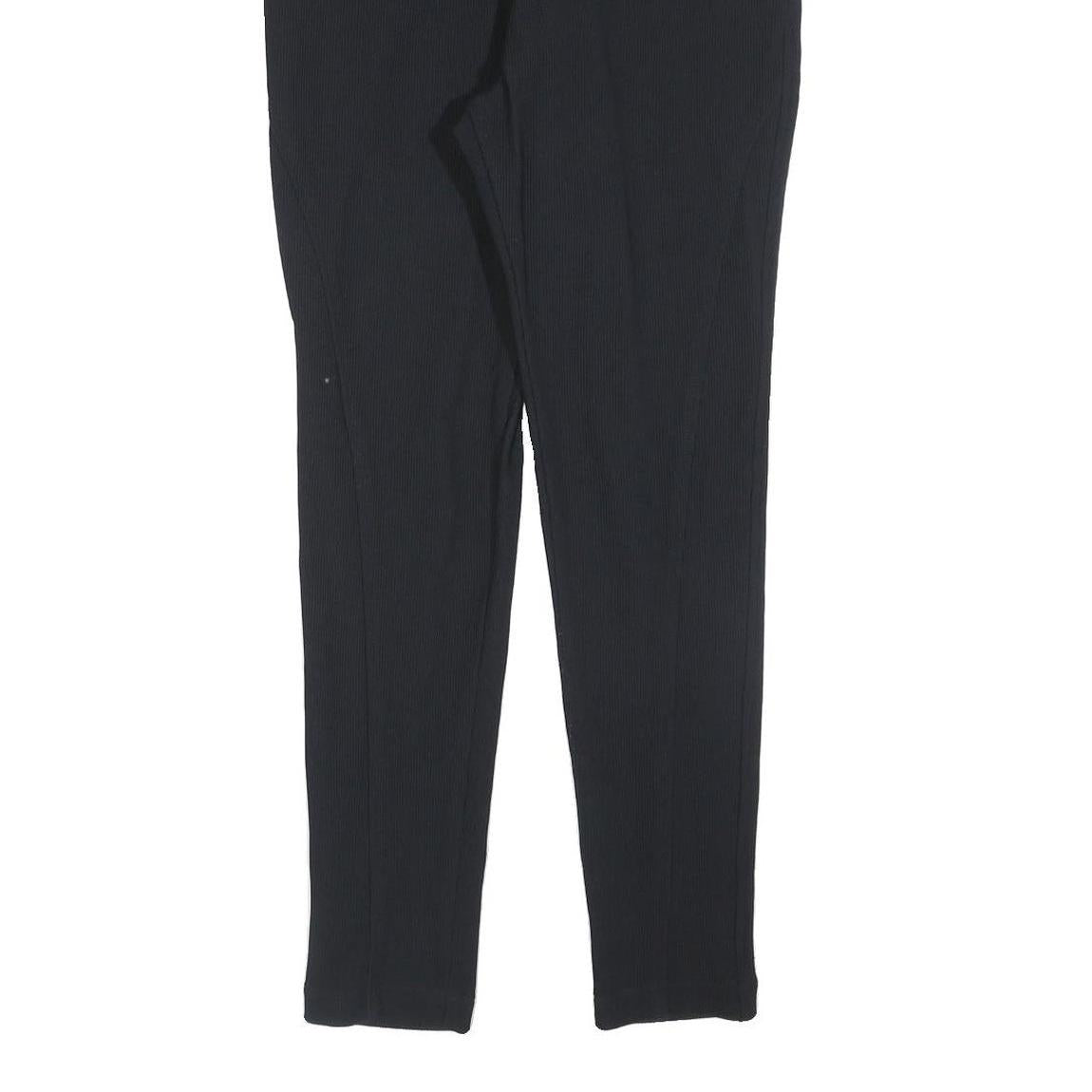 GUESS Womens Black Slim Trousers W28 L28 Zip Polyester Blend Elegant Fit