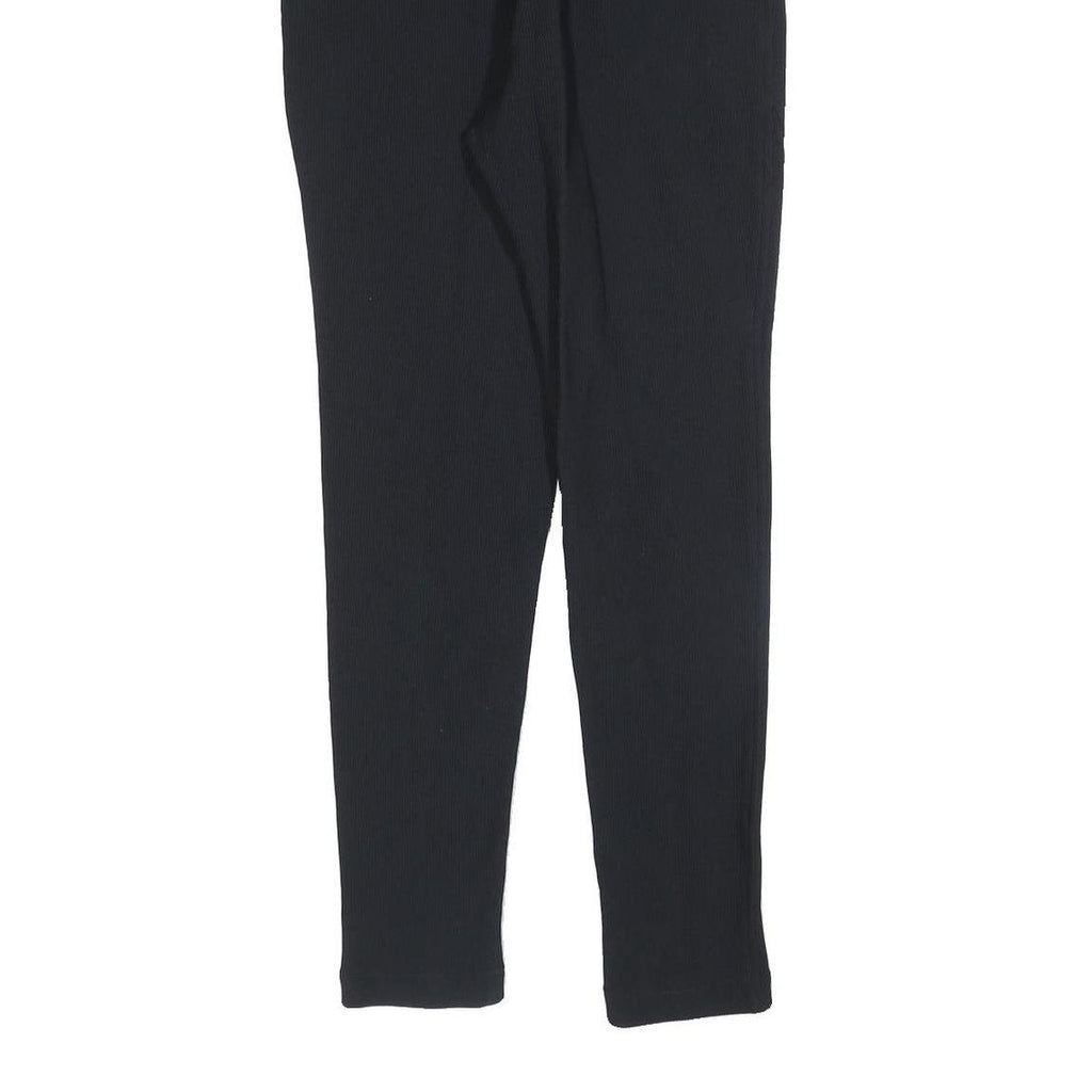 GUESS Womens Black Slim Trousers W28 L28 Zip Polyester Blend Elegant Fit