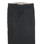 DICKIES Mens Relaxed Black Cargo Trousers W42 L34 Cotton Blend Zip Pocket