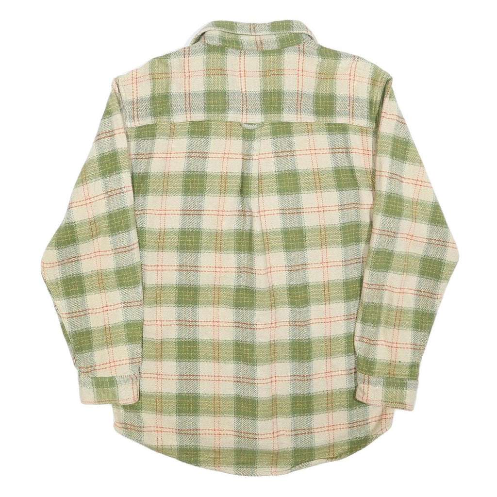 FIELD & STREAM Mens Green & Cream Check Shirt M Long Sleeve Cotton Casual
