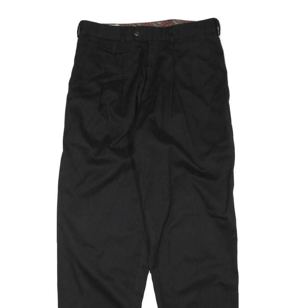 CASUAL LAND Mens Cotton Blend Black Regular Trousers W32 L34 Zip Closure