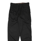 CASUAL LAND Mens Cotton Blend Black Regular Trousers W32 L34 Zip Closure