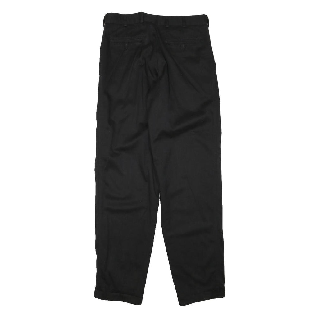 CASUAL LAND Mens Cotton Blend Black Regular Trousers W32 L34 Zip Closure