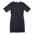 WHISTLES Womens Navy Blue Plain Shift Dress Polyester Blend Short Sleeve S
