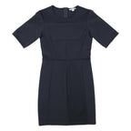 WHISTLES Womens Navy Blue Plain Shift Dress Polyester Blend Short Sleeve S