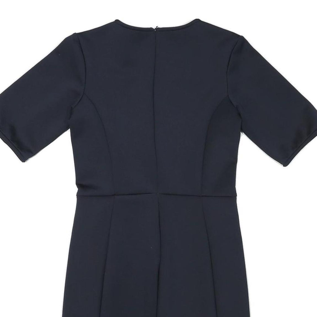 WHISTLES Womens Navy Blue Plain Shift Dress Polyester Blend Short Sleeve S