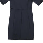 WHISTLES Womens Navy Blue Plain Shift Dress Polyester Blend Short Sleeve S