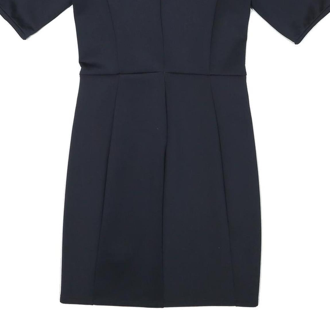 WHISTLES Womens Navy Blue Plain Shift Dress Polyester Blend Short Sleeve S