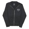 GUESS Womens Black Zip Jacket L Cotton Blend Plain Casual Lightweight