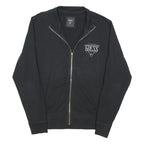 GUESS Womens Black Zip Jacket L Cotton Blend Plain Casual Lightweight