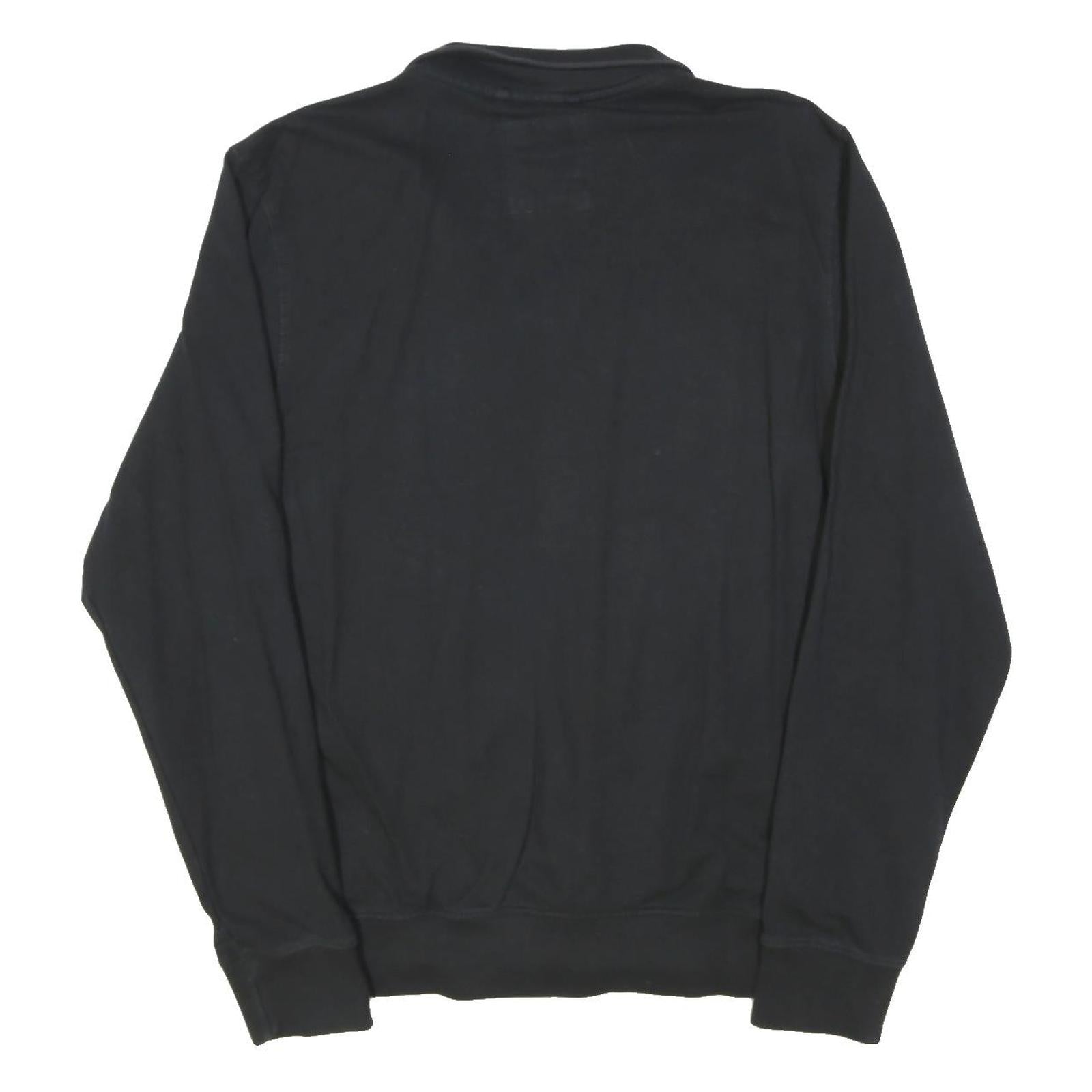 GUESS Womens Black Zip Jacket L Cotton Blend Plain Casual Lightweight