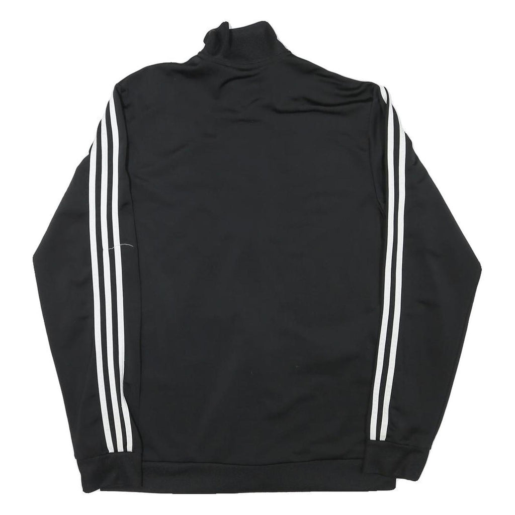 ADIDAS Mens Black & White Track Jacket S Polyester Blend Plain Zip Sportswear