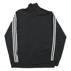 ADIDAS Mens Black & White Track Jacket S Polyester Blend Plain Zip Sportswear