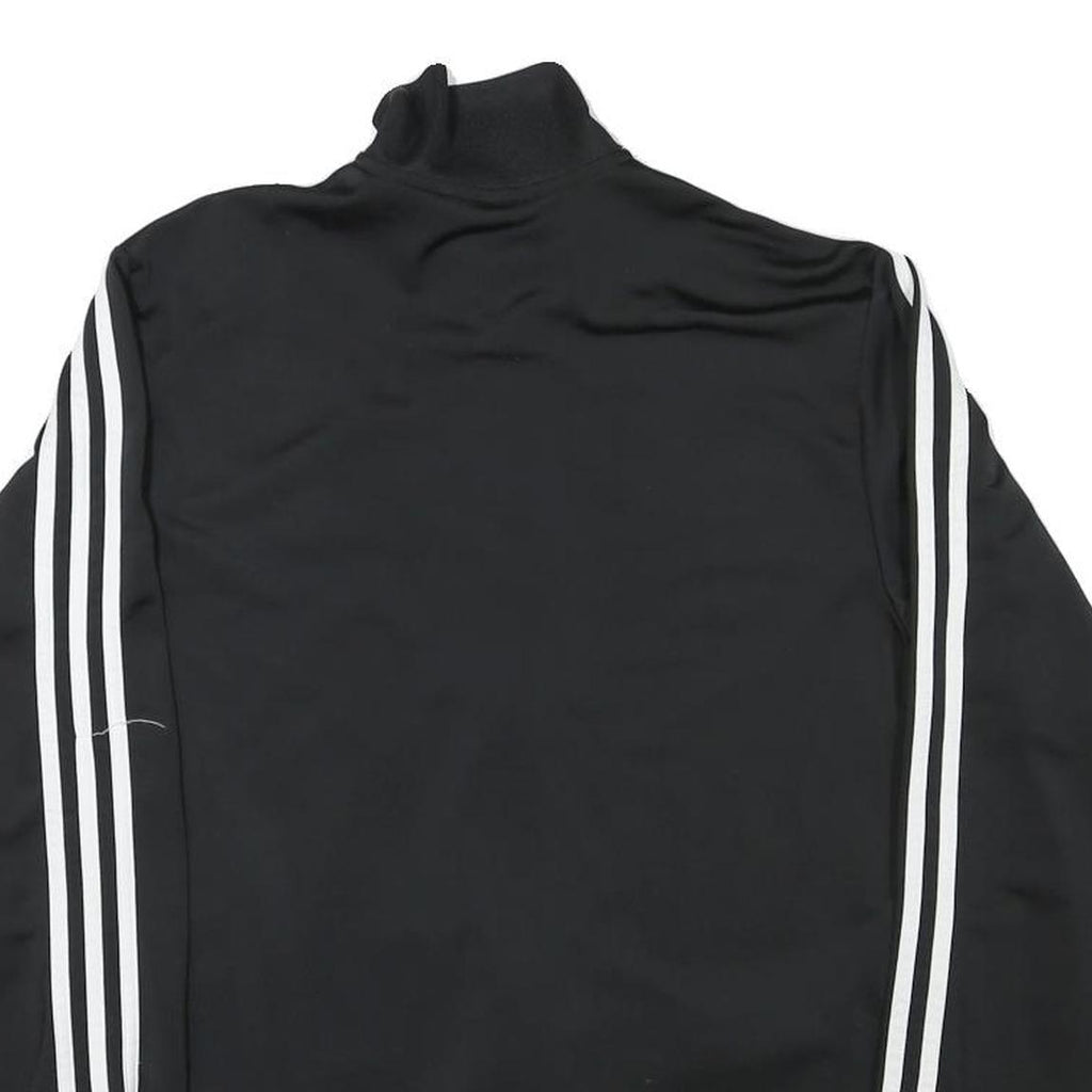 ADIDAS Mens Black & White Track Jacket S Polyester Blend Plain Zip Sportswear