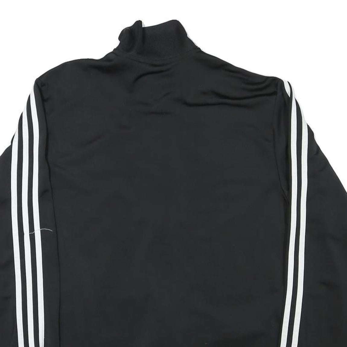 ADIDAS Mens Black & White Track Jacket S Polyester Blend Plain Zip Sportswear