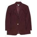 SAVANNAH Womens Maroon Wool Button Jacket UK 10 Classic Tailored Blazer