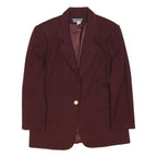 SAVANNAH Womens Maroon Wool Button Jacket UK 10 Classic Tailored Blazer
