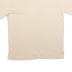 JOAN & DAVID Womens Cream T-Shirt L Short Sleeve Crew Neck Plain Cotton Blend