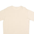 JOAN & DAVID Womens Cream T-Shirt L Short Sleeve Crew Neck Plain Cotton Blend