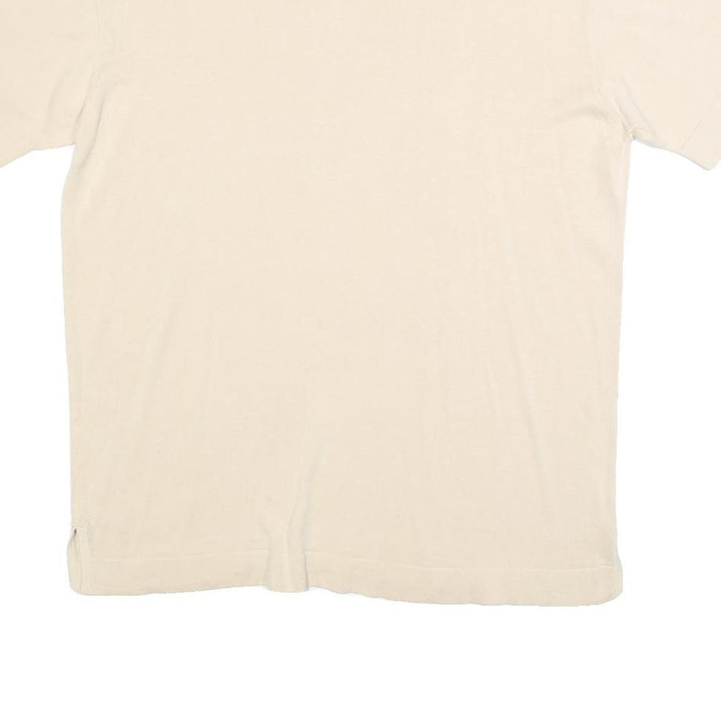 JOAN & DAVID Womens Cream T-Shirt L Short Sleeve Crew Neck Plain Cotton Blend