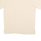 JOAN & DAVID Womens Cream T-Shirt L Short Sleeve Crew Neck Plain Cotton Blend