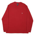 POLO RALPH LAUREN Mens Red Crew Neck Long Sleeve T-Shirt XL Cotton Blend Classic