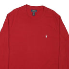 POLO RALPH LAUREN Mens Red Crew Neck Long Sleeve T-Shirt XL Cotton Blend Classic
