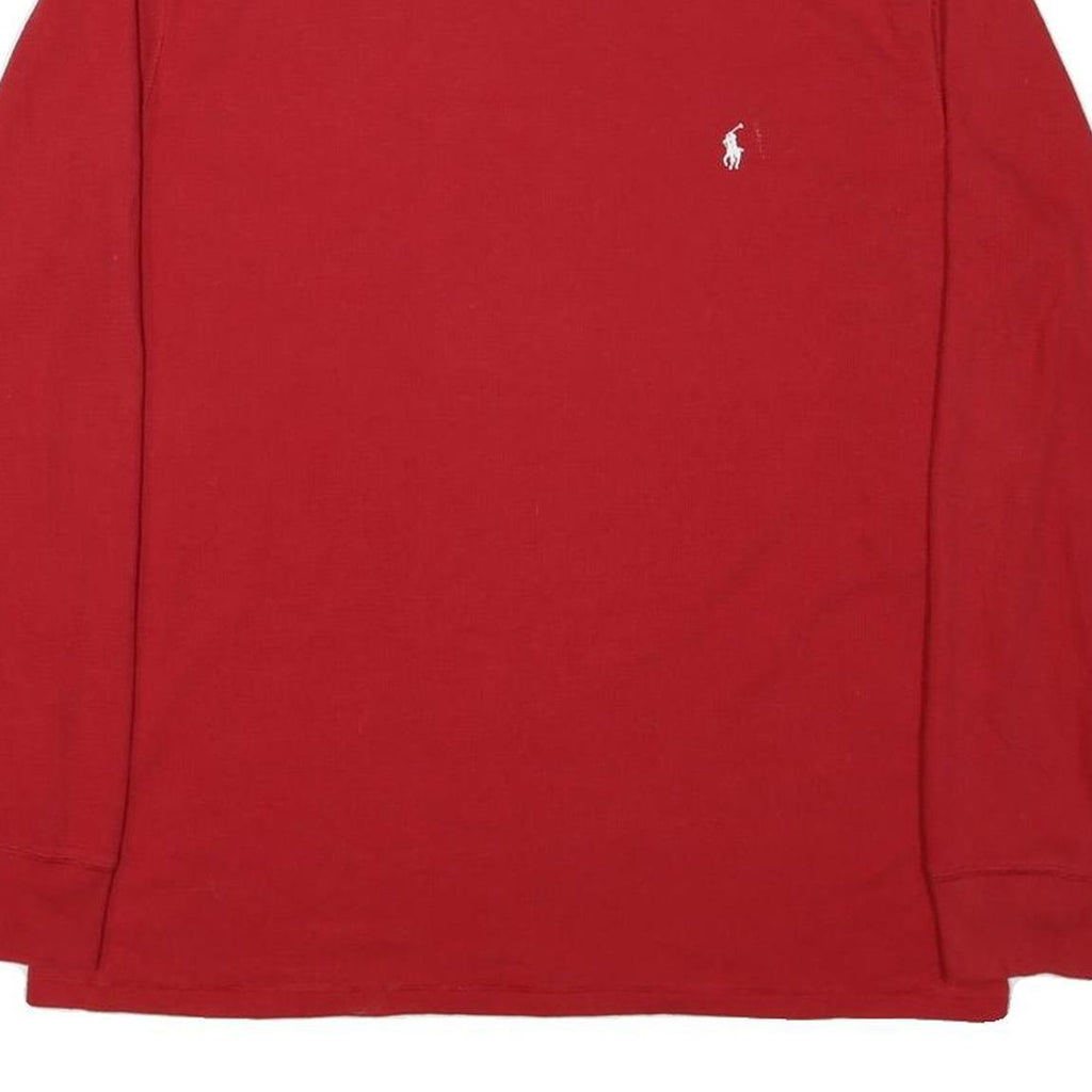 POLO RALPH LAUREN Mens Red Crew Neck Long Sleeve T-Shirt XL Cotton Blend Classic