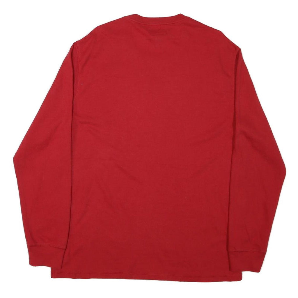 POLO RALPH LAUREN Mens Red Crew Neck Long Sleeve T-Shirt XL Cotton Blend Classic